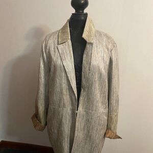 a' la carte Gold Shimer Lined hook closure jacket, size XXL